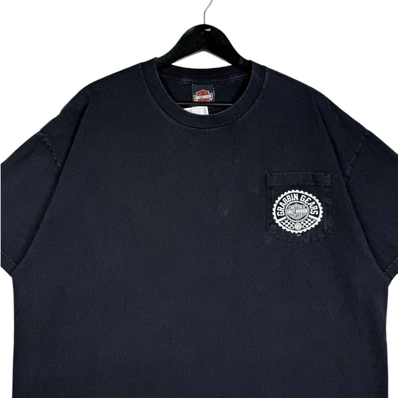 Vintage Harley Davidson Salt Lake City Skull Pocket T-Shirt