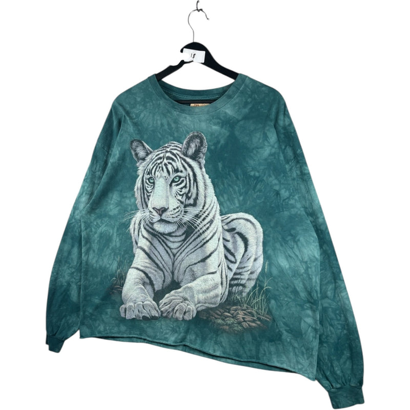 Vintage Tie Dye Tiger Graphic Print Long Sleeve