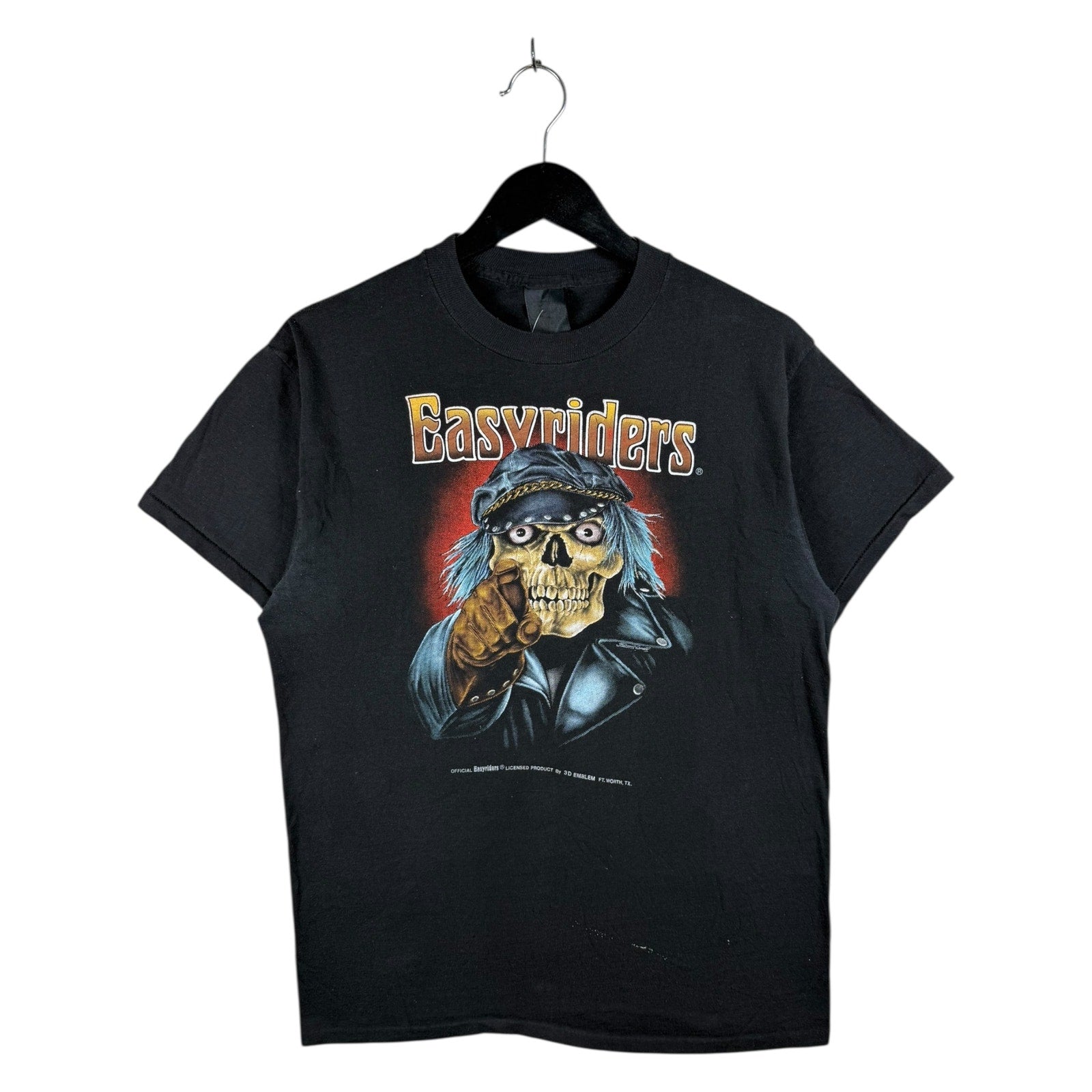 Vintage 3D Emblem Easyriders Rodeo Skull Graphic T-Shirt