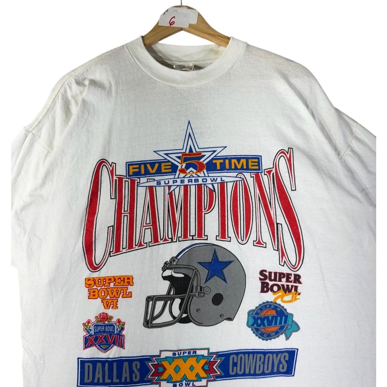 Vintage Dallas Cowboys Five Time Champion NFL Graphic T-Shirt