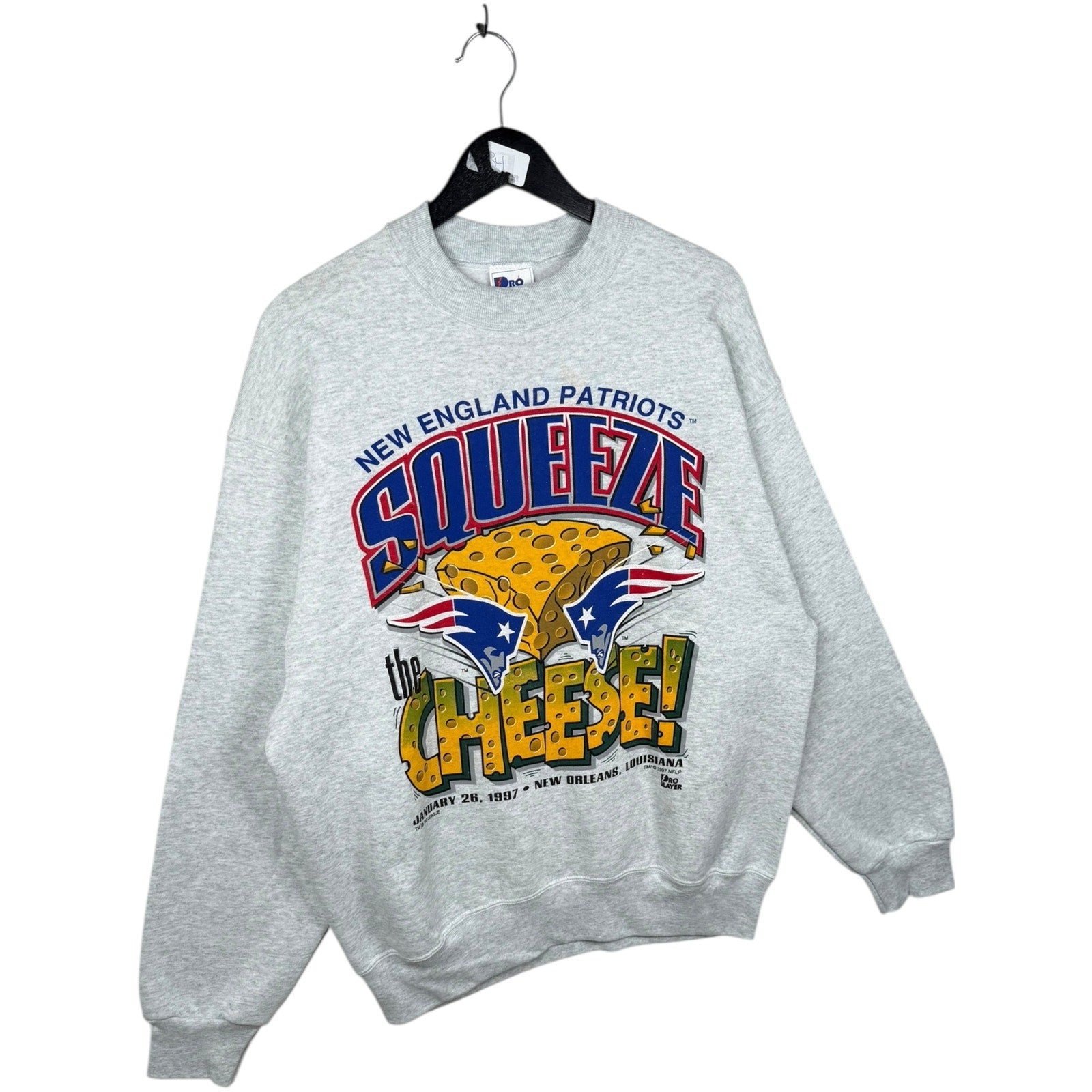 Vintage New England Patriots “Squeeze the Cheese” Crewneck
