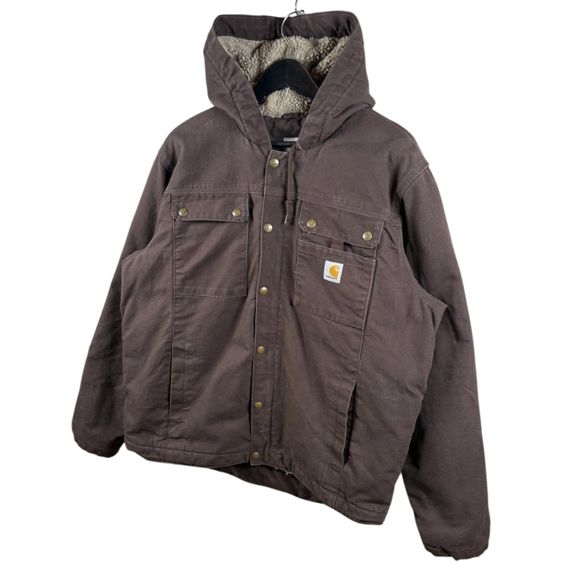 Vintage Carhartt Sherpa Lined Hooded Workwear Jacket