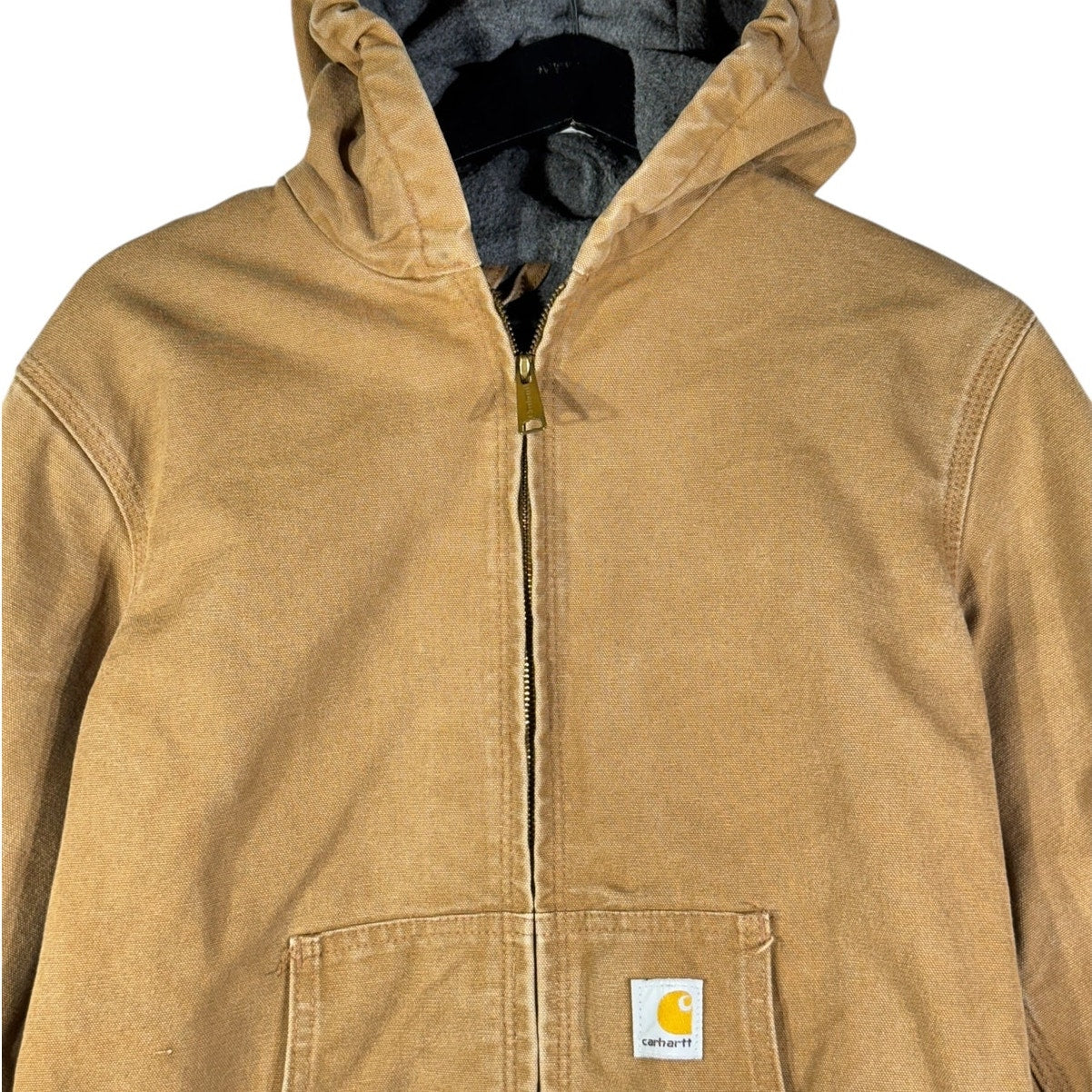 Vintage Carhartt Canvas Hooded Full Zip Workwear Jacket