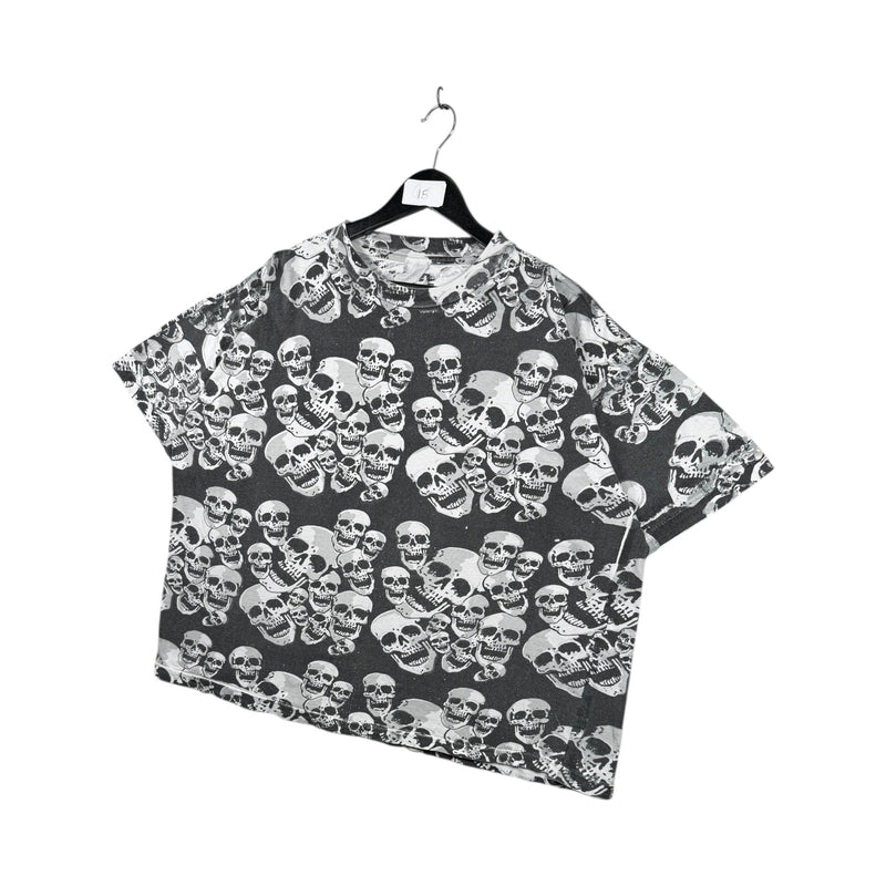 Vintage All Over Skull Print T-Shirt