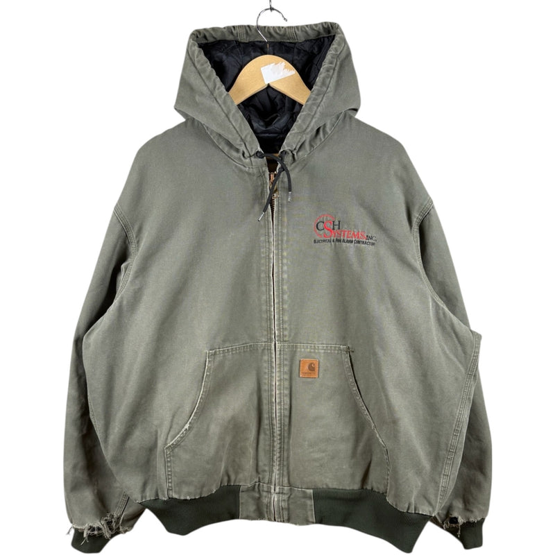 Vintage Carhartt Canvas Full Zip Hooded Workwear Jacket