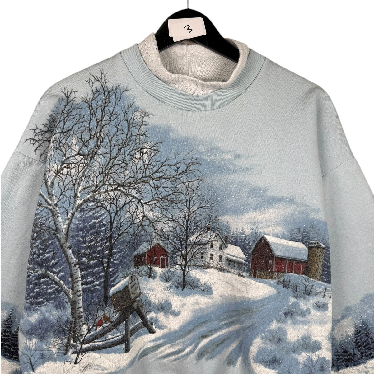 Vintage Winter Snow Scene Farmhouse Graphic Crewneck