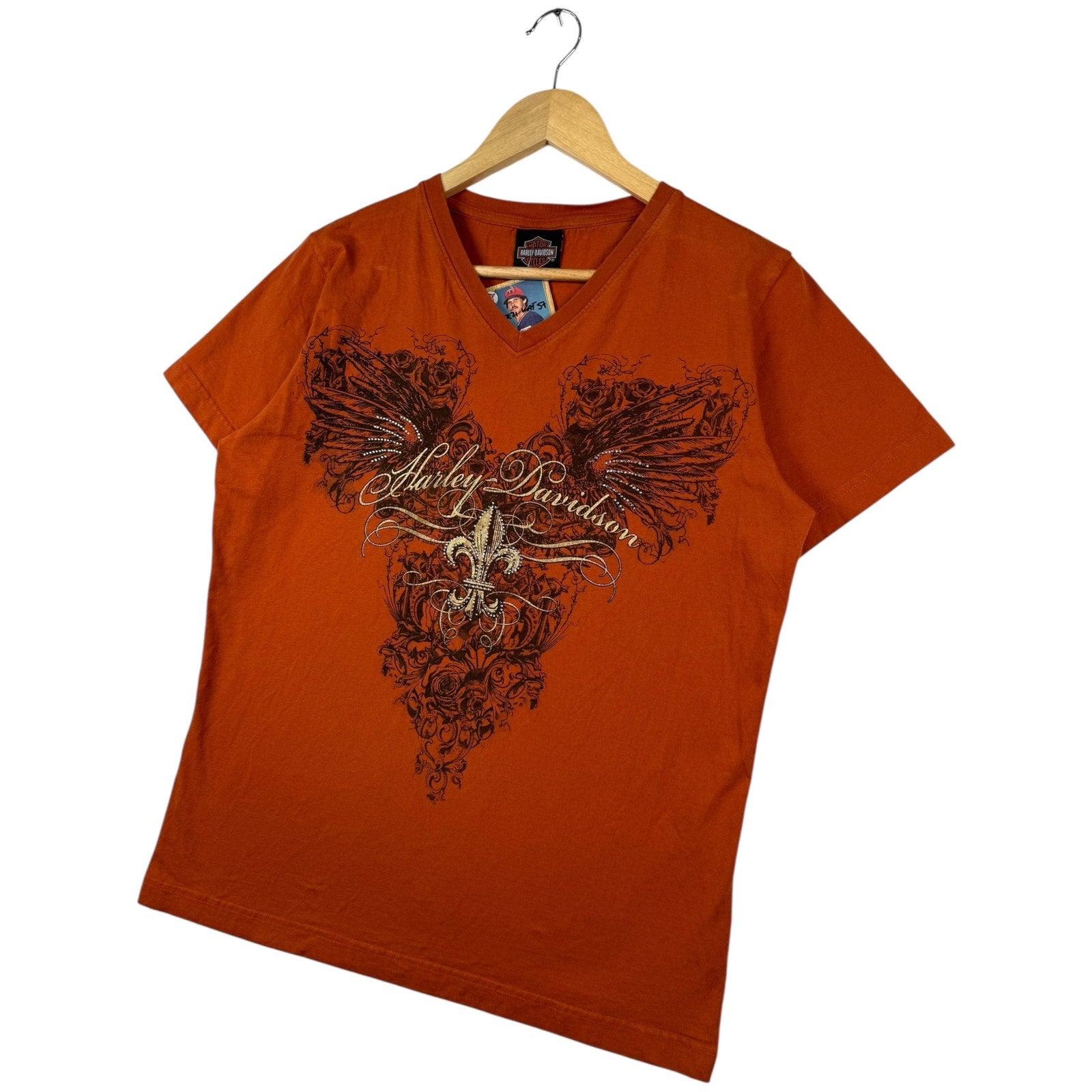 Vintage Harley Davidson Rose Vine Studded Short Sleeve Tee