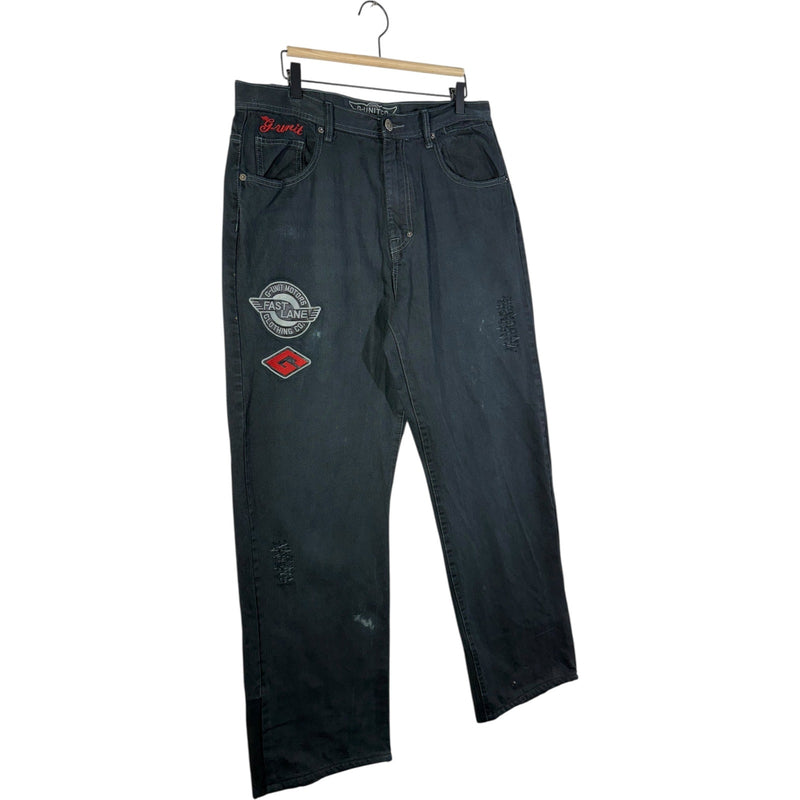 Vintage G-Unit Co. Fast Lane Motorcycle Biker Straight Leg Denim Jeans 36x30