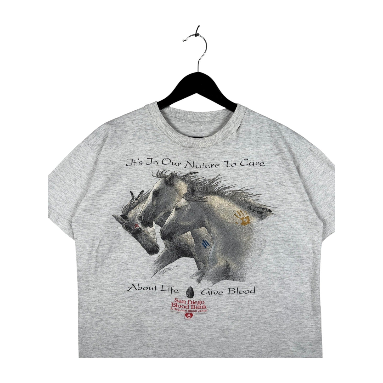 Vintage San Diego Blood Bank Horse T-Shirt