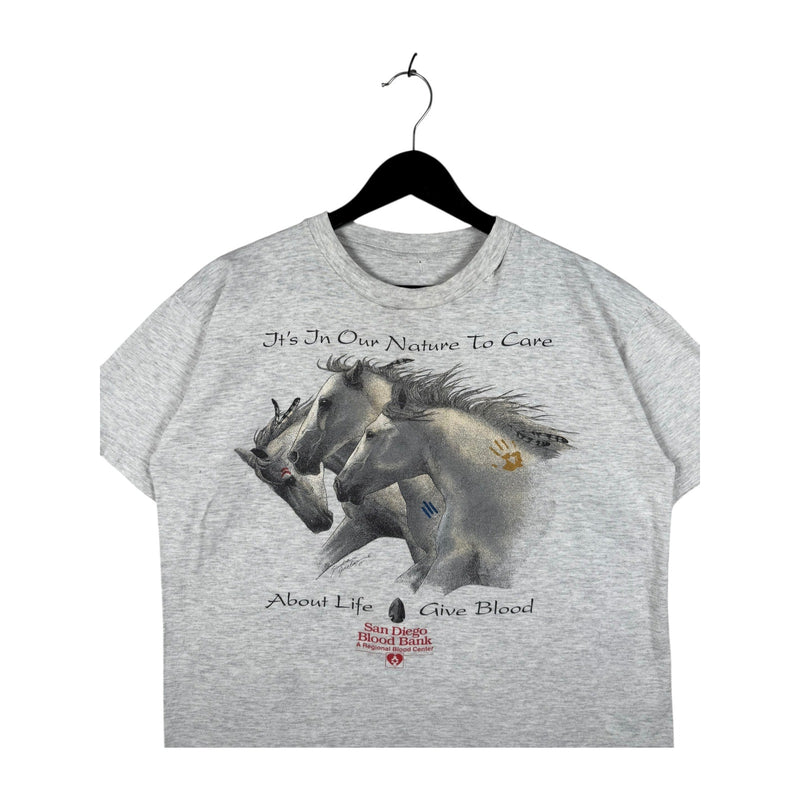 Vintage San Diego Blood Bank Horse T-Shirt