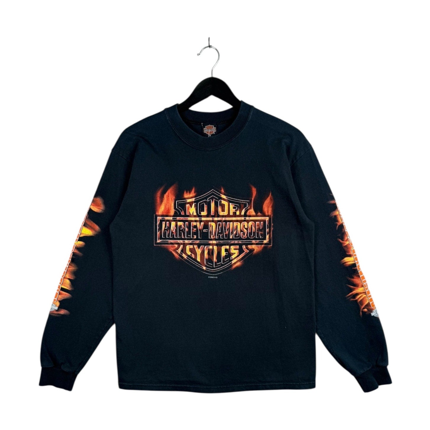 Vintage Harley Davidson Flame Long Sleeve T-Shirt