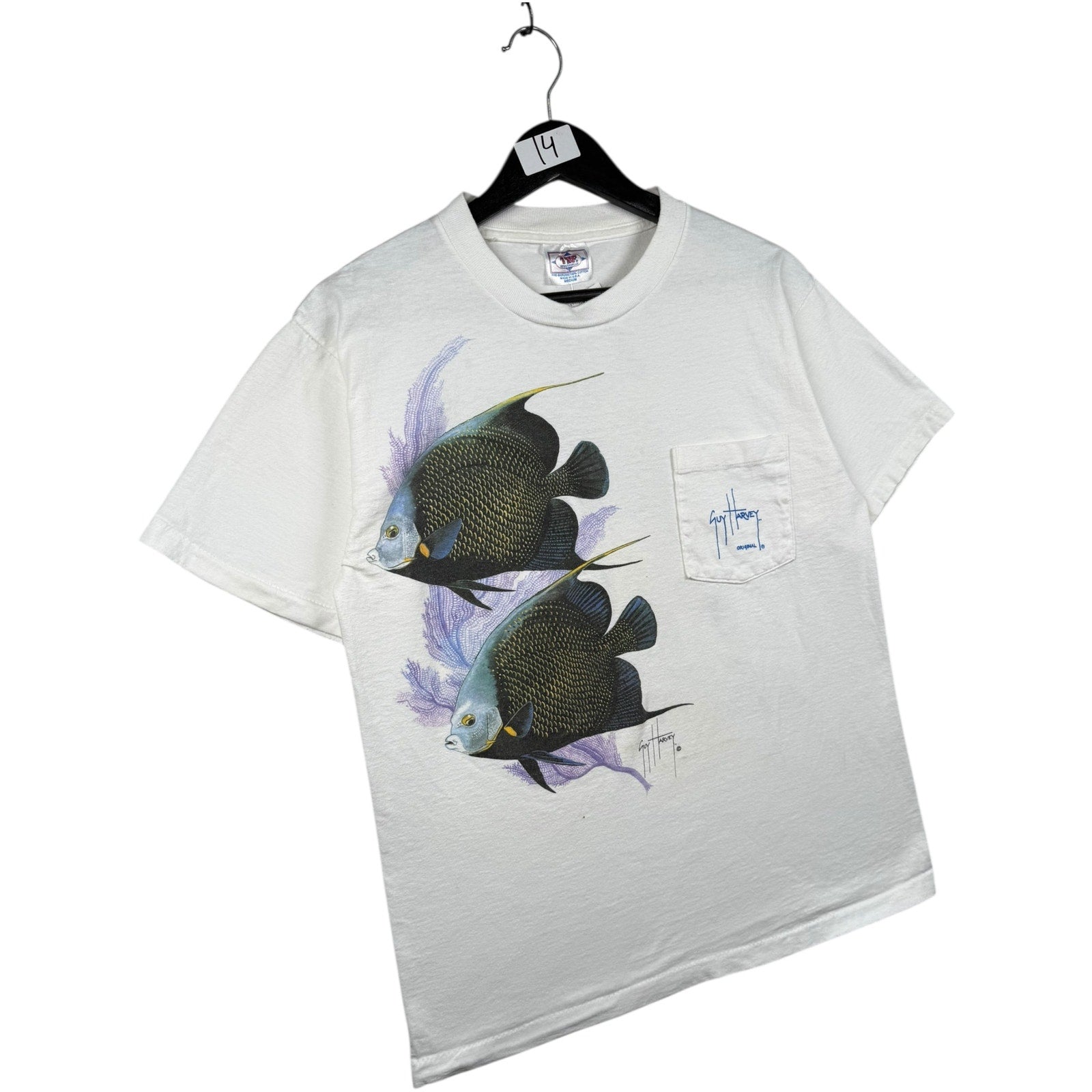Vintage Ocean Fish Graphic Pocket T-Shirt