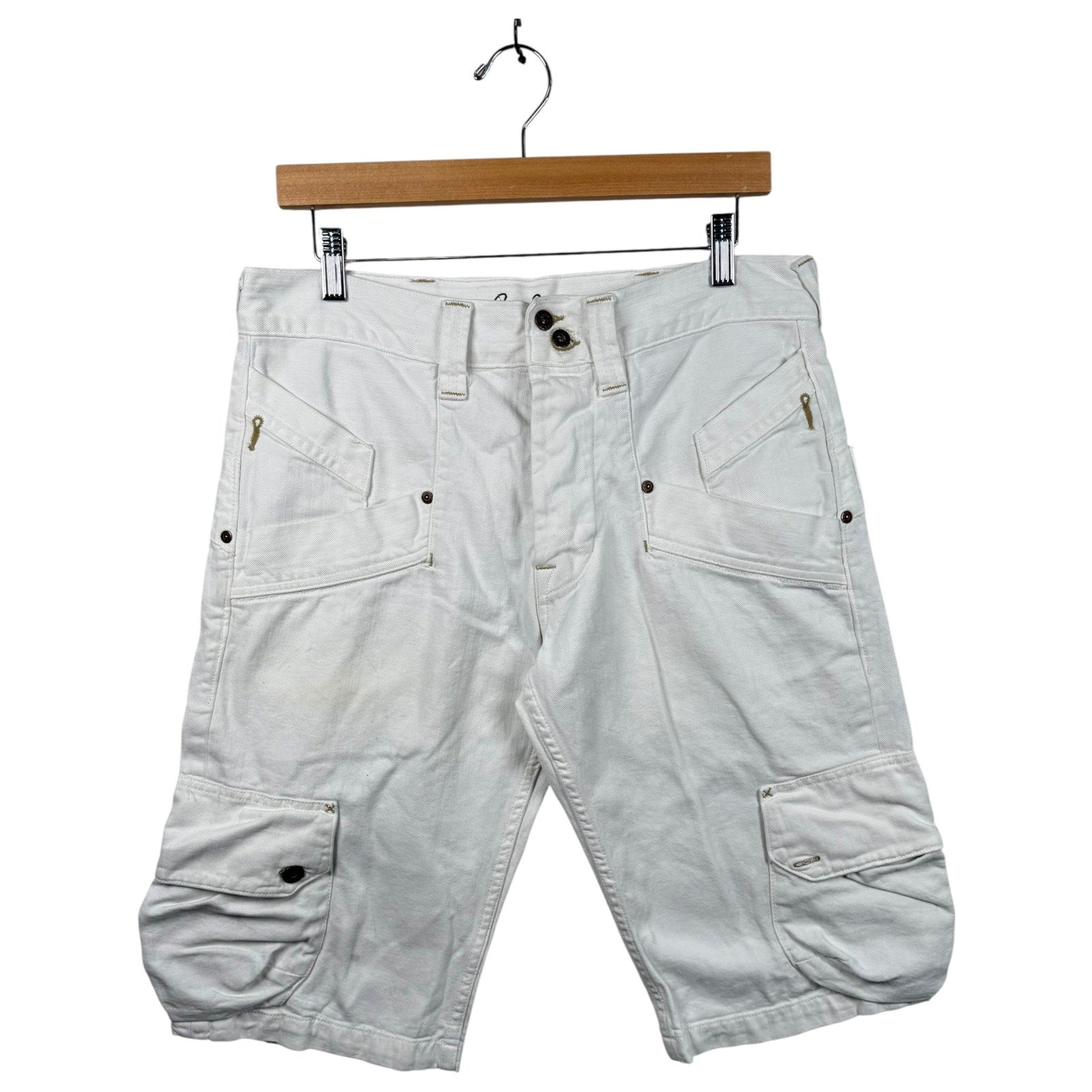Vintage Pepe Jeans Cargo Tactical Straight Leg Denim Shorts 34
