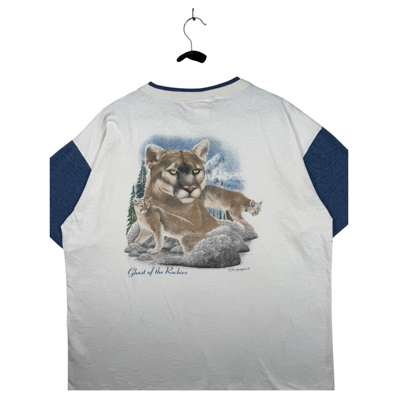 Vintage Ghost Of The Rockies Mountain Lion Chris Gallagher Art T-Shirt