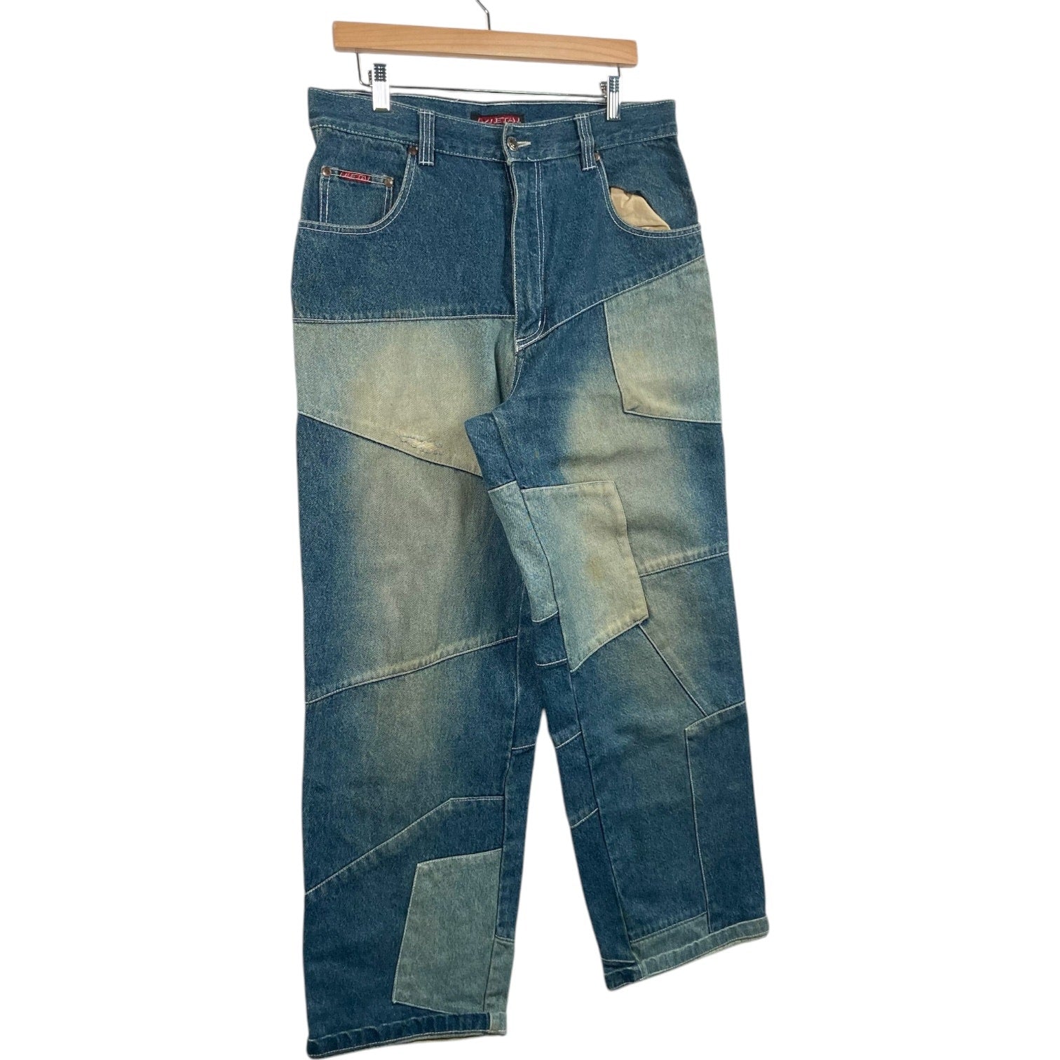 Vintage Metal Wide Leg Denim Jeans 36 x 31