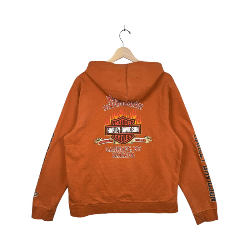 Vintage Harley Davidson Canada Flames Graphic Hoodie