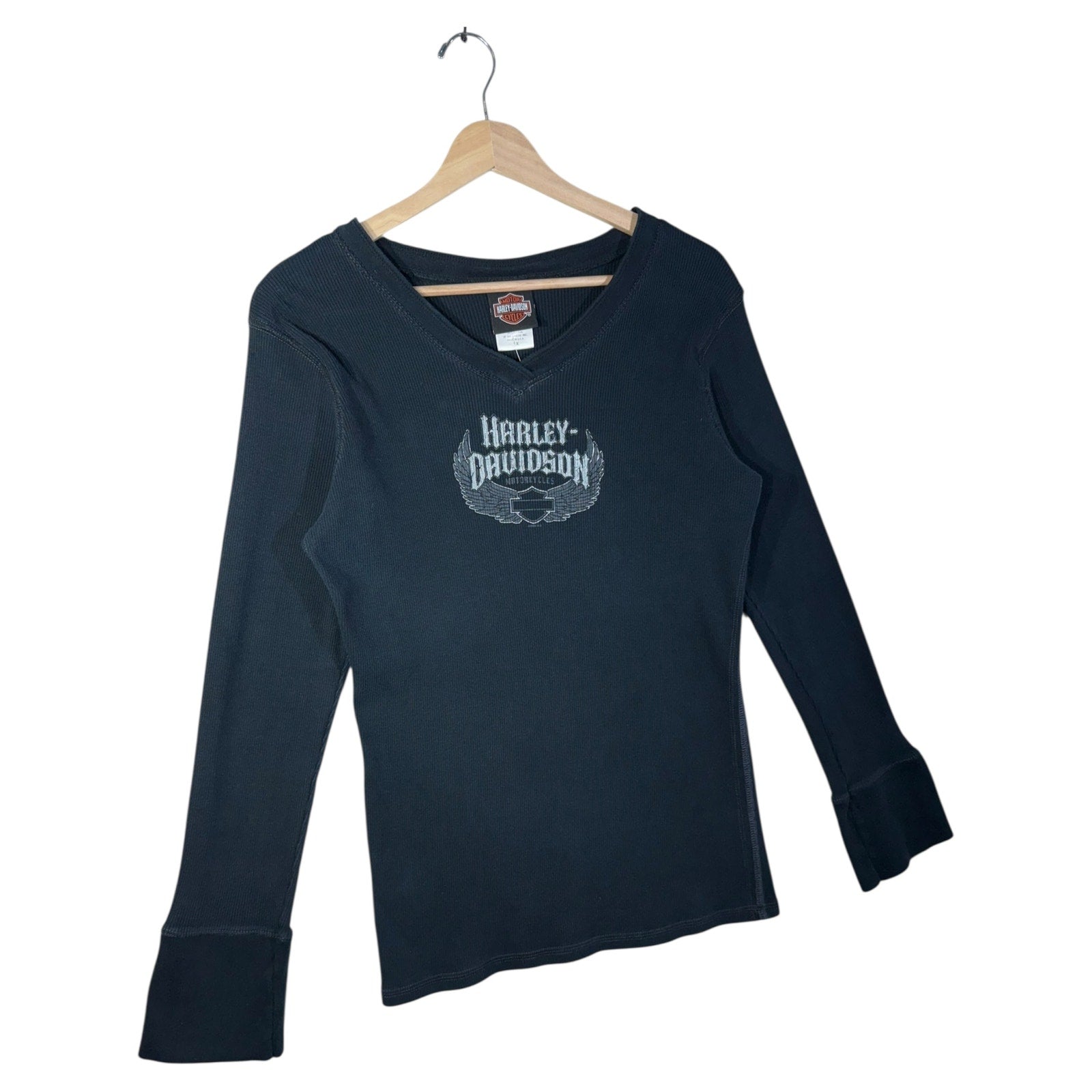 Vintage Women's Harley-Davidson V Neck Long Sleeve T-Shirt
