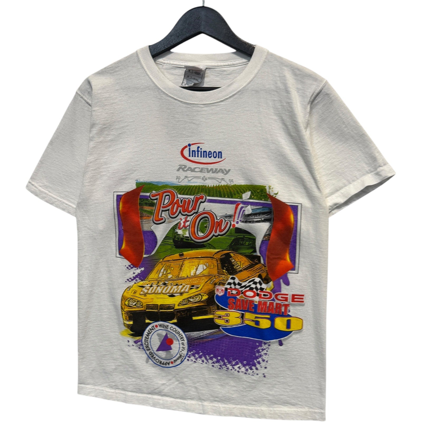 Vintage Dodge Save Mart 350 "Pour It On" NASCAR Racing Tee
