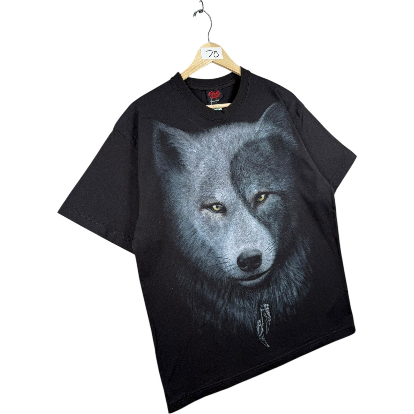 Vintage Wolf Graphic Print T-Shirt
