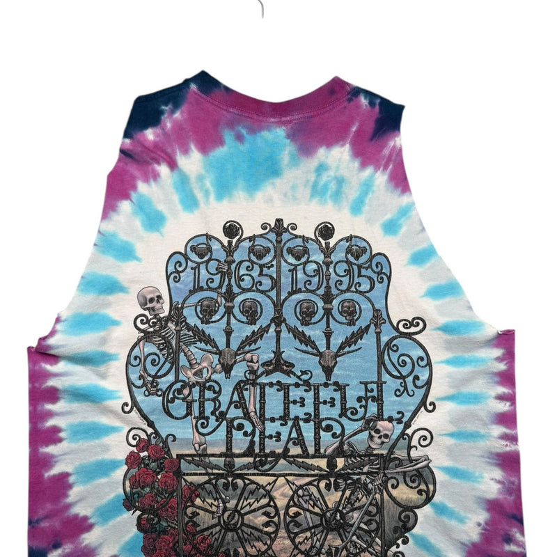 Vintage Skeleton Roses Graphic Tie Dye Tank Top