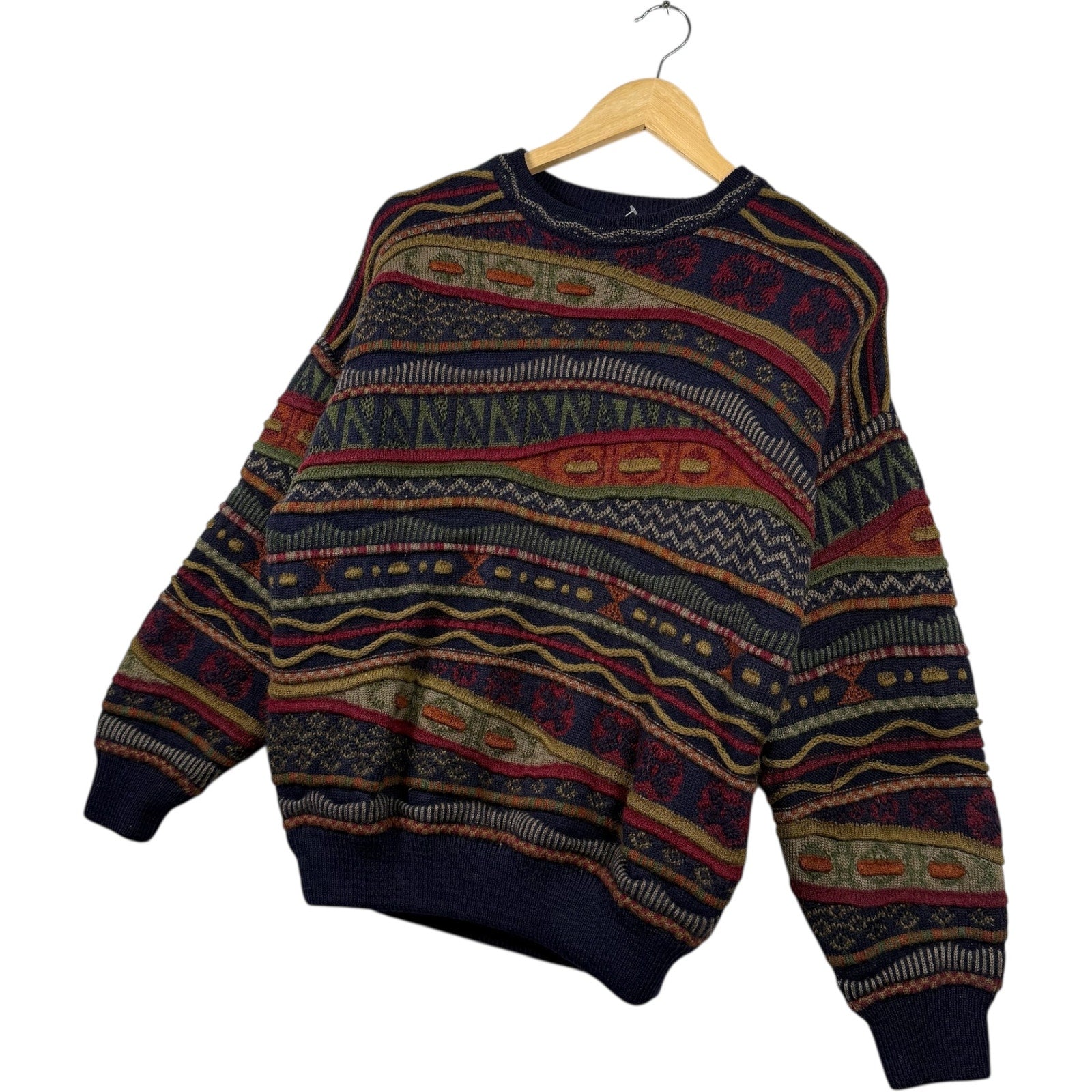 Vintage Coogi 3D Knit Striped Textured Sweater