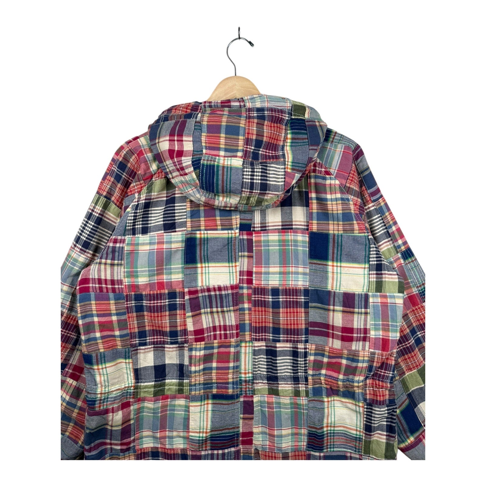 Vintage Ralph Lauren Plaid Patchwork High Neck Hoodie