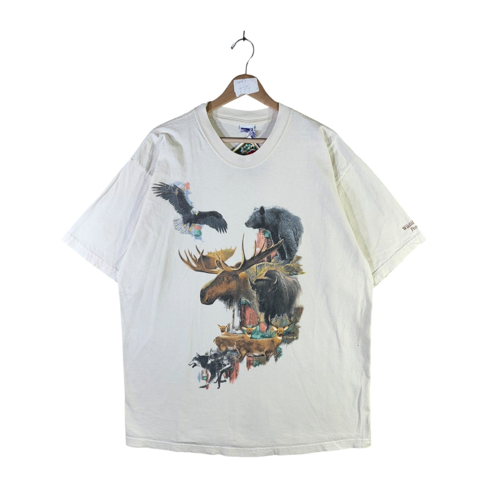 Vintage Wildlife Animals Moose Bear Eagle Graphic T-Shirt