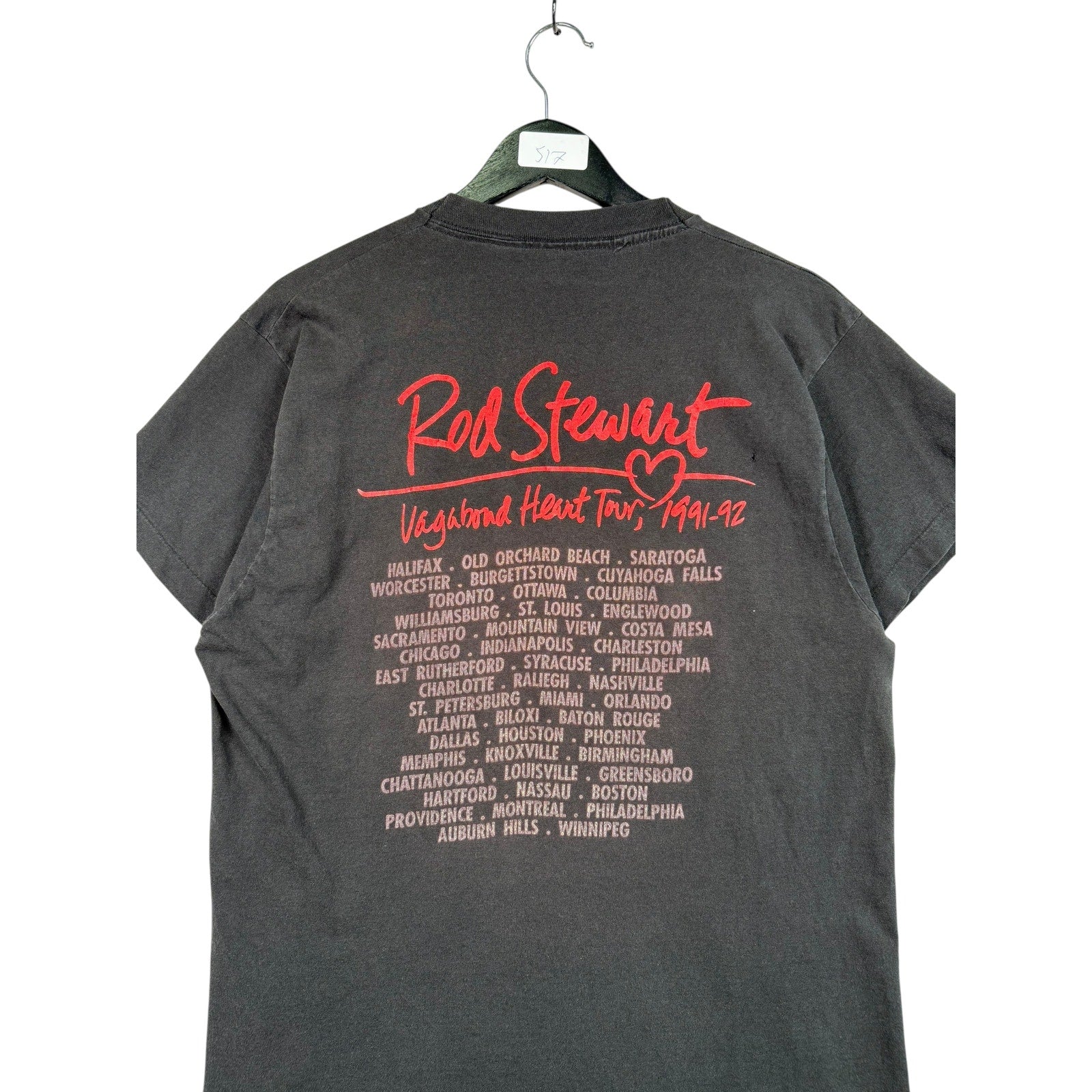 Vintage Rod Stewart Vagabond Heart Tour T-Shirt 1992