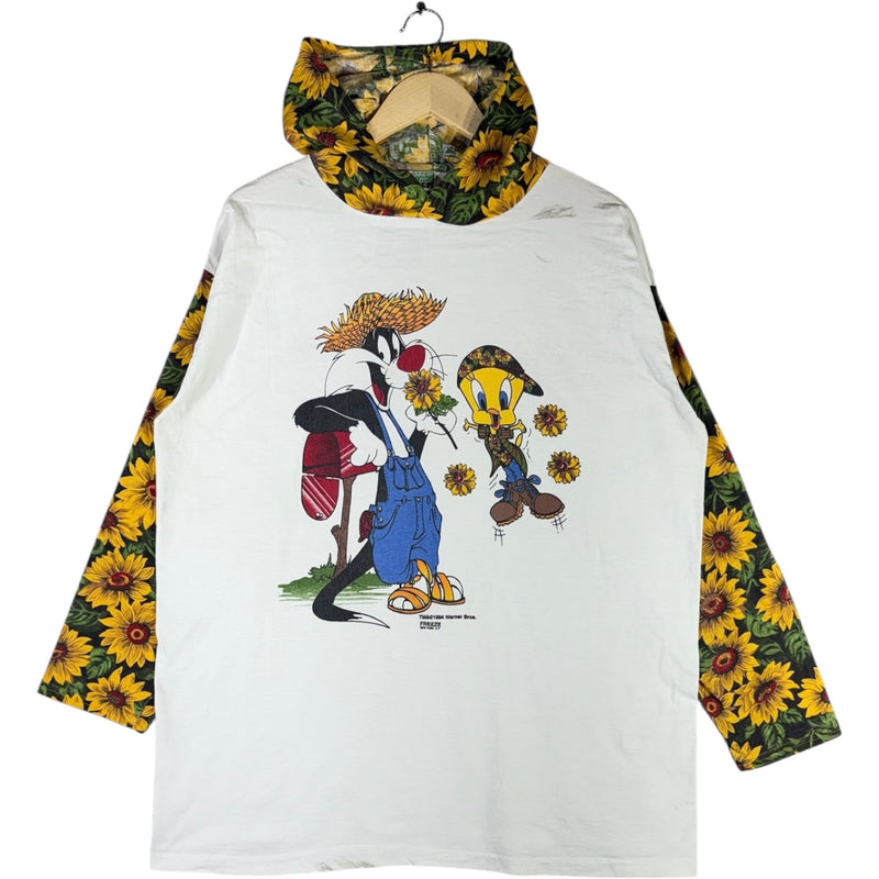 Vintage Looney Tunes Sylvester Tweety Sunflower Hoodie