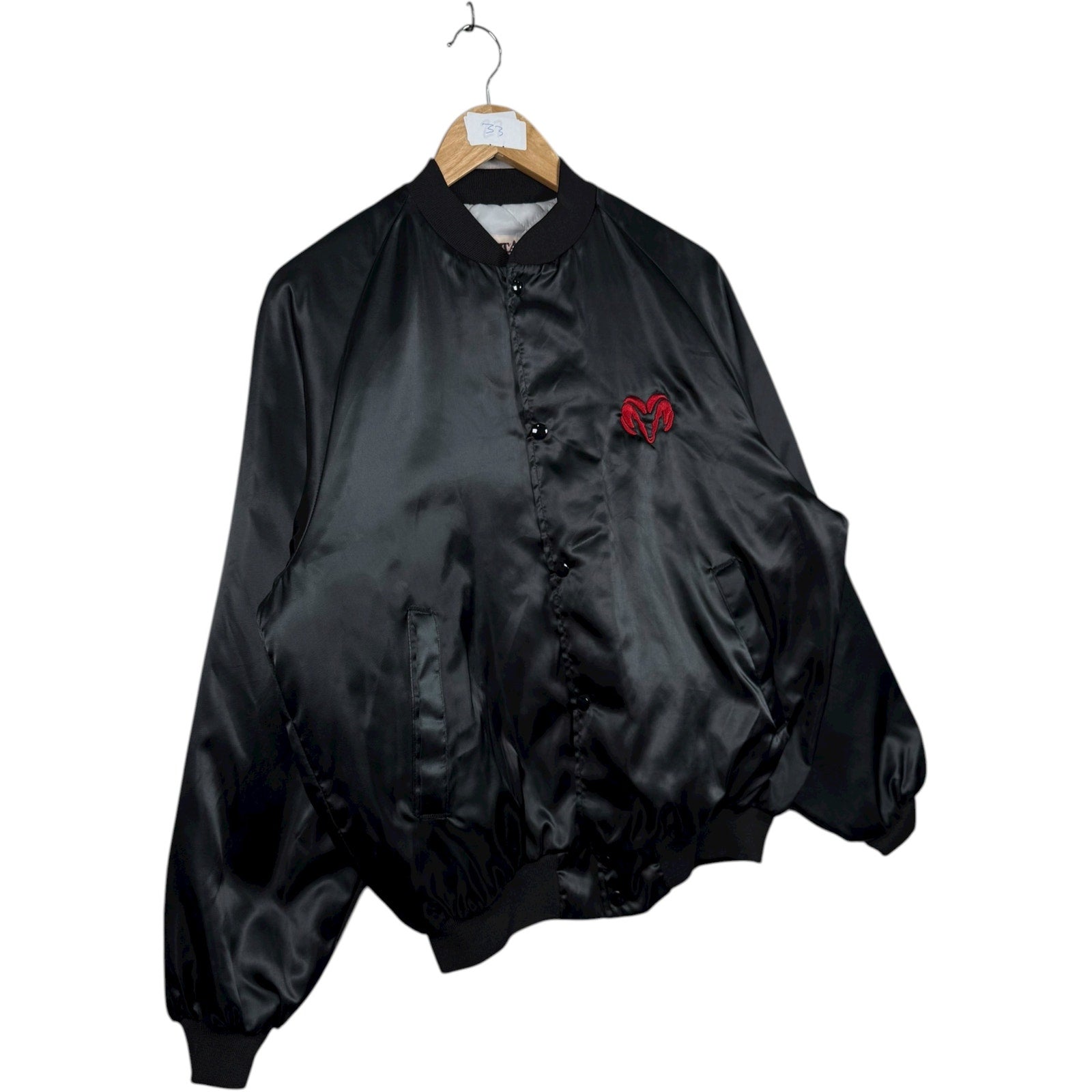 Vintage Dodge Ram Black Satin Bomber Jacket