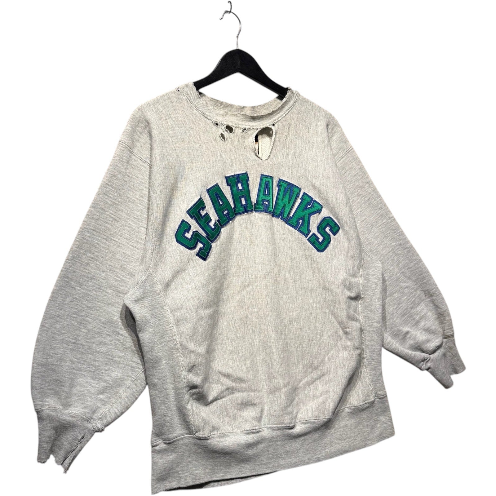 Vintage Champion Seattle Seahawks Arch Spellout NFL Crewneck