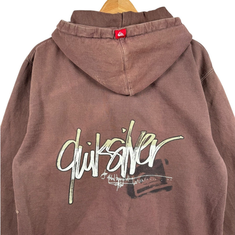 Vintage QuikSilver Graphic Print Full Zip Hoodie