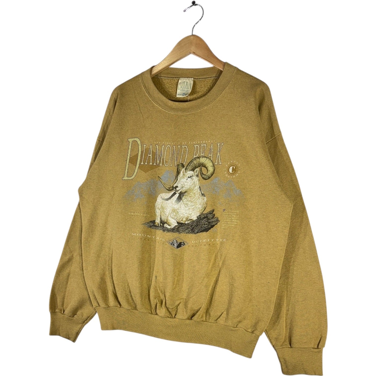 Vintage Diamond Peak Mountain Goat Graphic Crewneck Medium