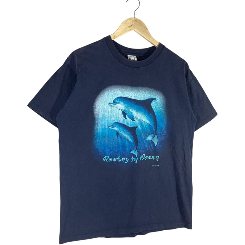 Vintage Poetry in Ocean Dolphin Tee