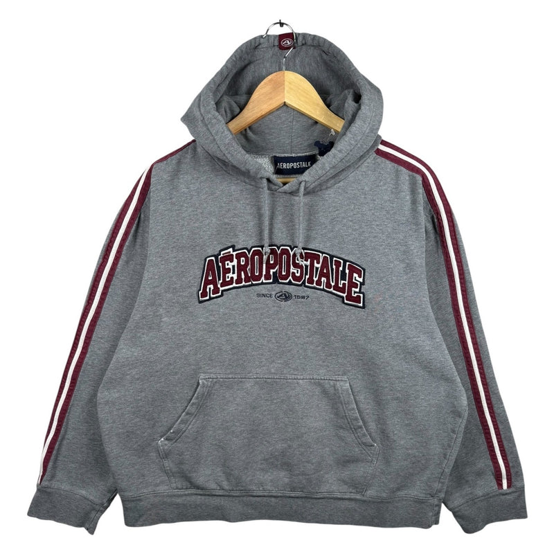 Vintage Aeropostale Collegiate Logo Stripe Sleeve Hoodie