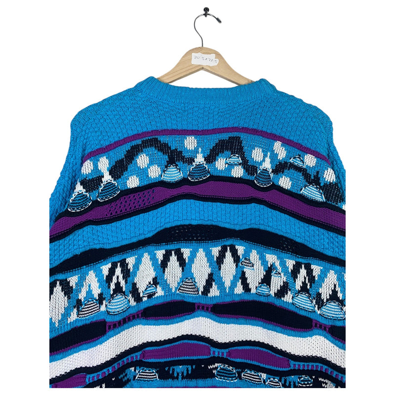 Vintage Corbin Ethnic Pattern Striped Knit Sweater