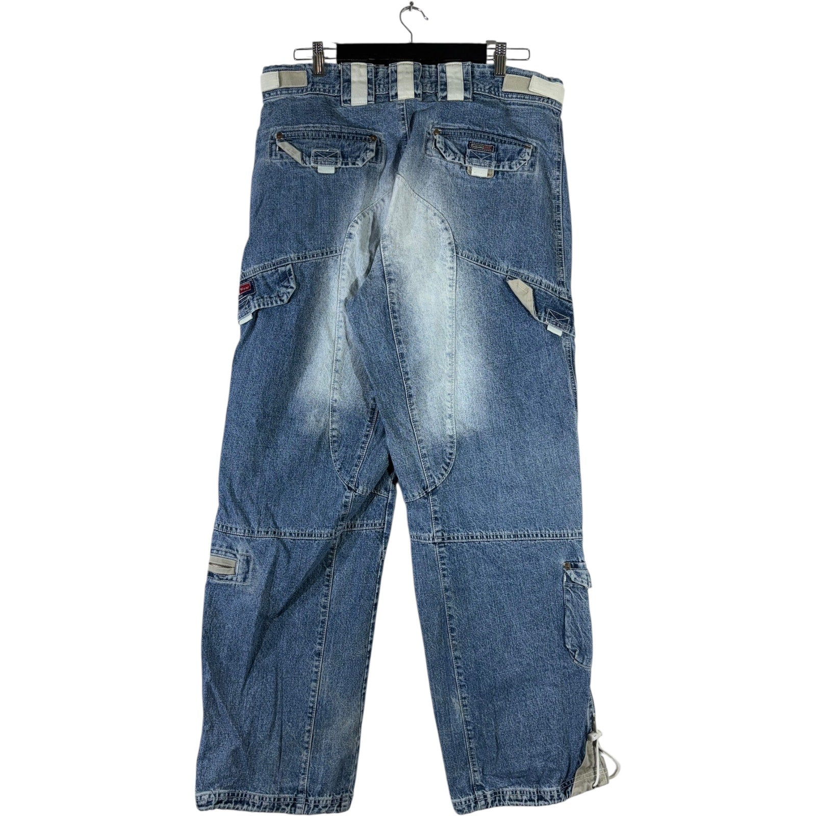 Vintage Jeans Wear Denim Double Knee Cargo Pants 36x32