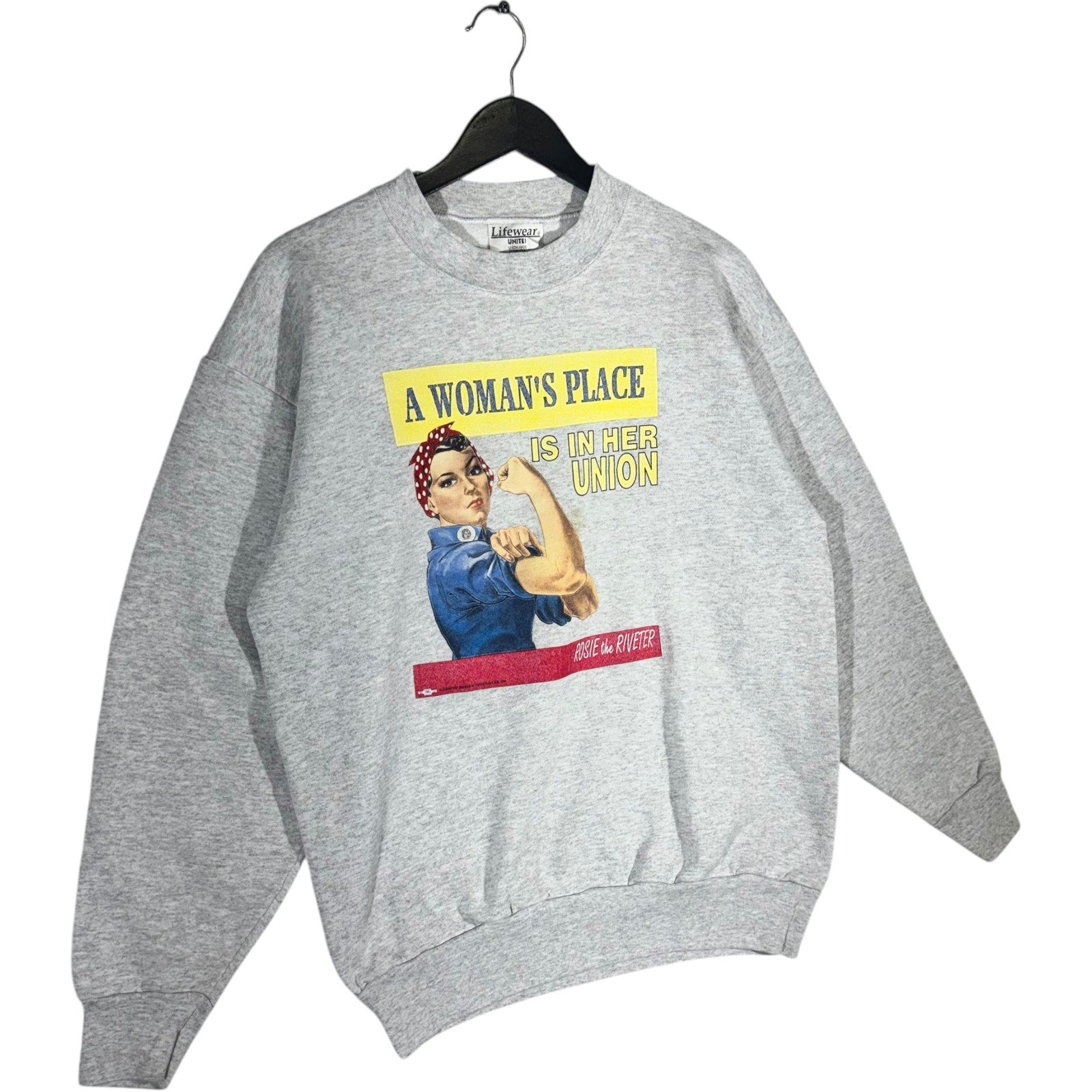 Vintage Rosie The Riveter Women's Rights Crewneck 90s