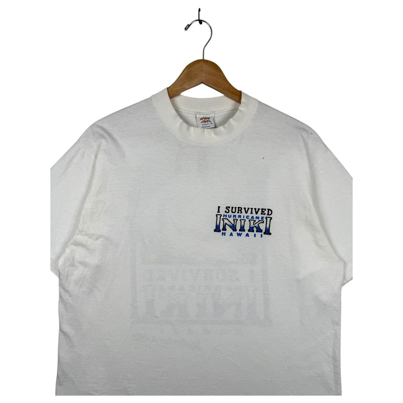 Vintage I Survived Hurricane Iniki Hawaii T-Shirt 1992