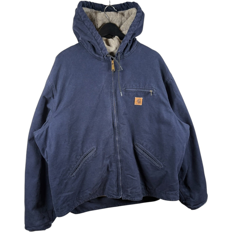 Vintage Carhartt Sherpa Lined Full Zip Hooded Workwear Jacket