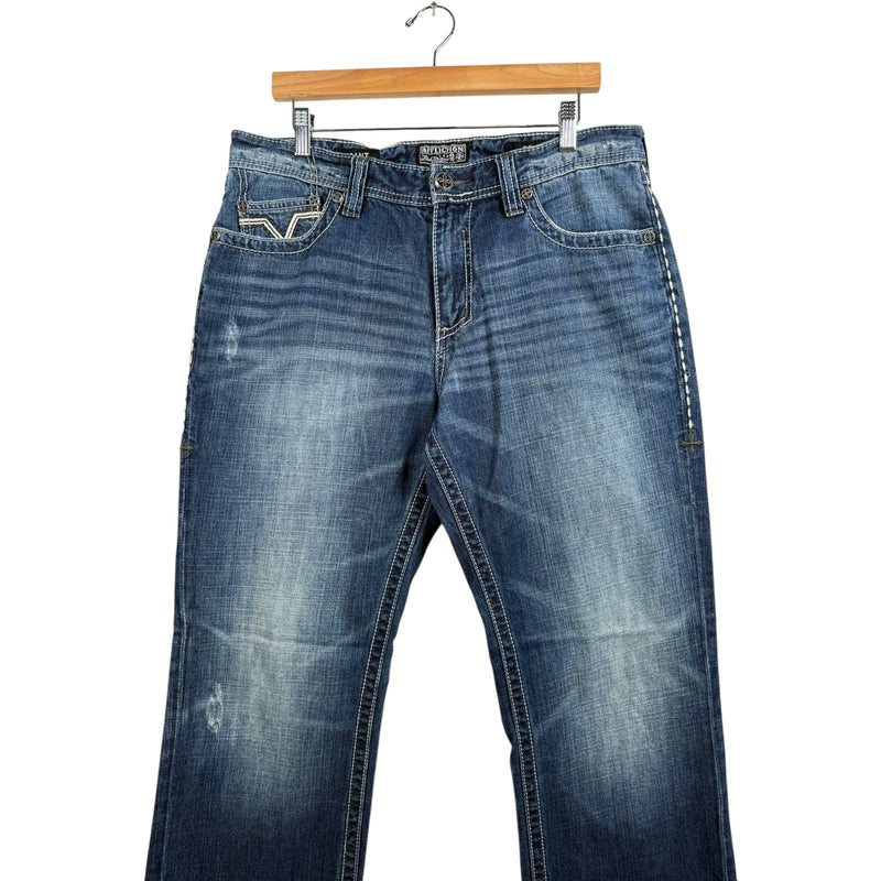Vintage Affliction Faded Straight Leg Denim Jeans 33