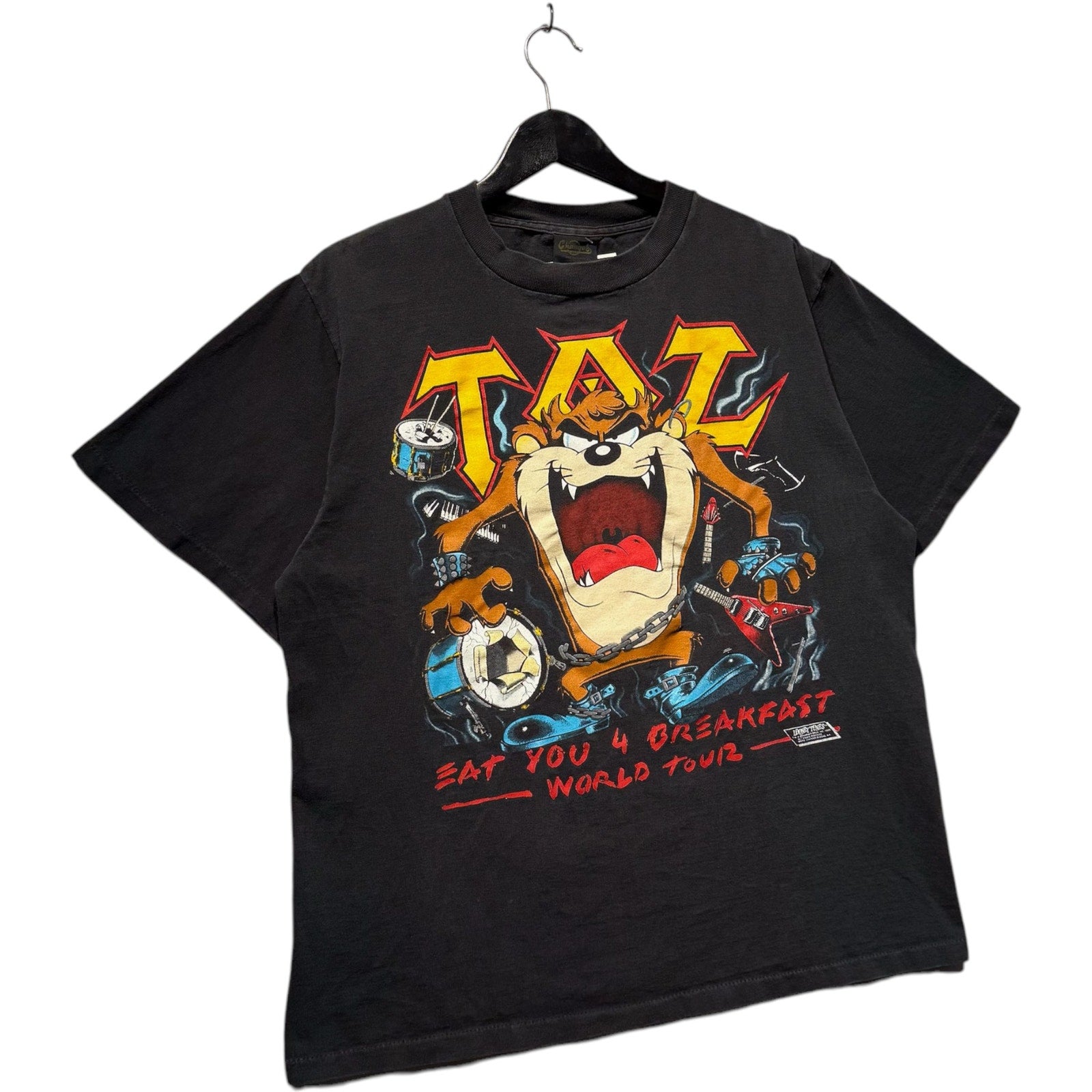 Vintage Looney Tunes Taz "Eat You 4 Breakfast" Humor Tee