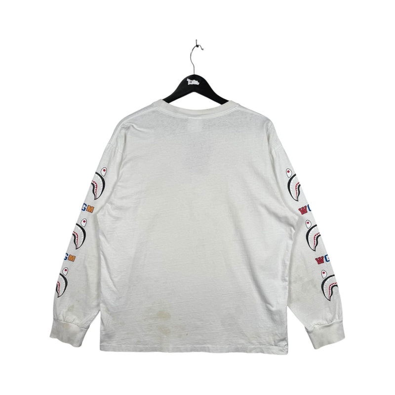 Vintage BAPE WGM Shark Face Long Sleeve T-Shirt