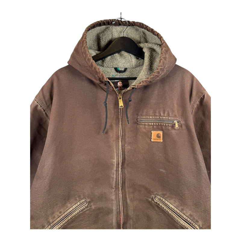 Vintage Carhartt Fleece Lined Hooded Detroit Workwear Jacket