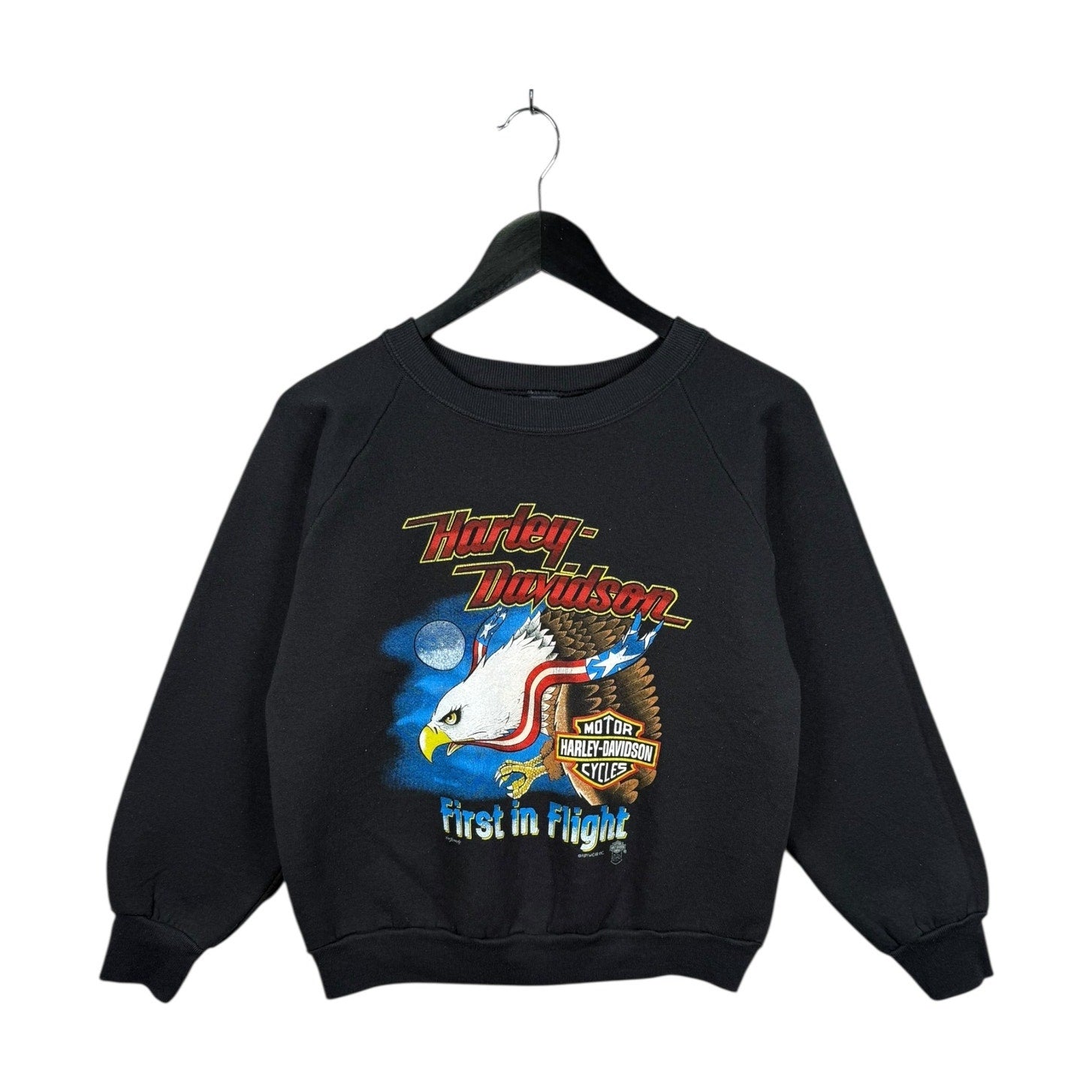Vintage Harley Davidson Flight Eagle Graphic Crewneck