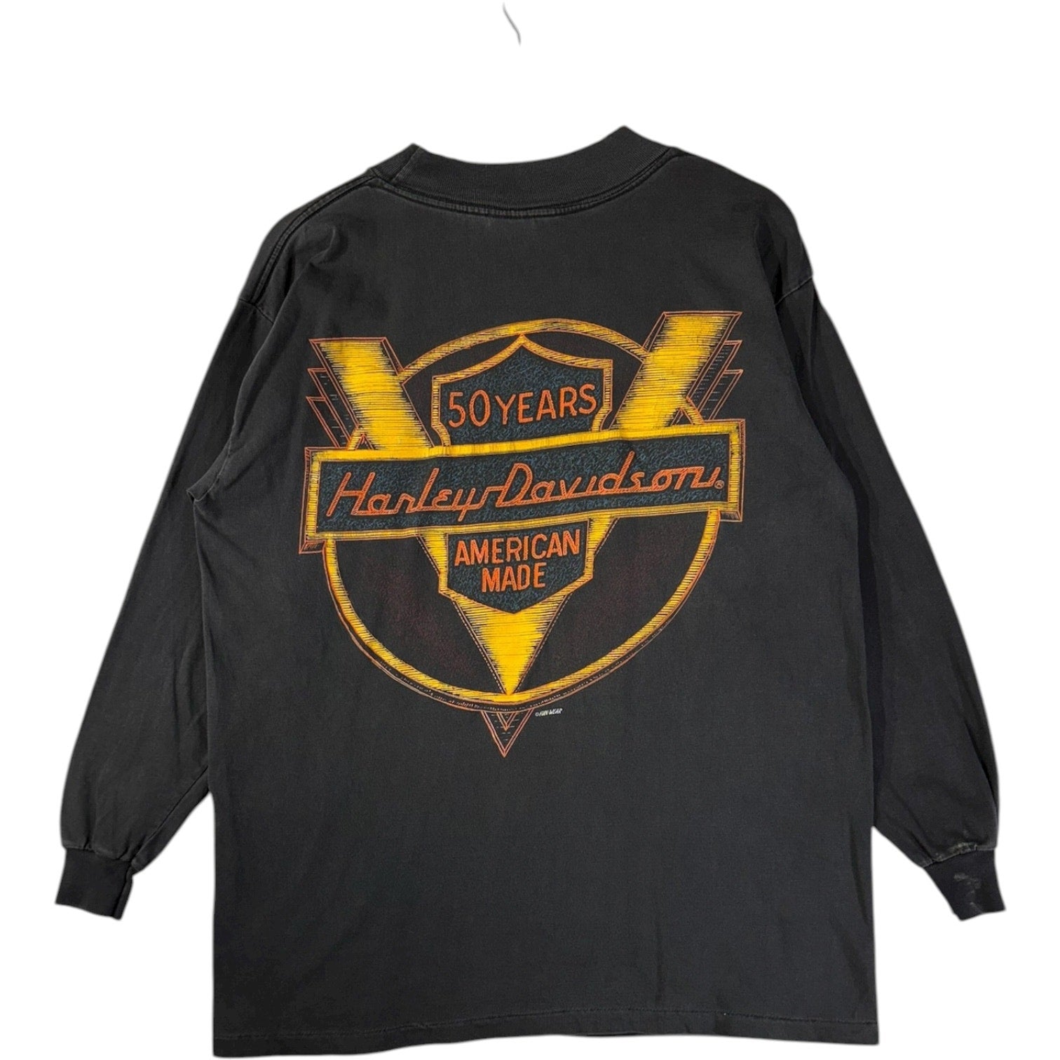 Vintage Harley Davidson Graphic Pocket Long Sleeve T-Shirt