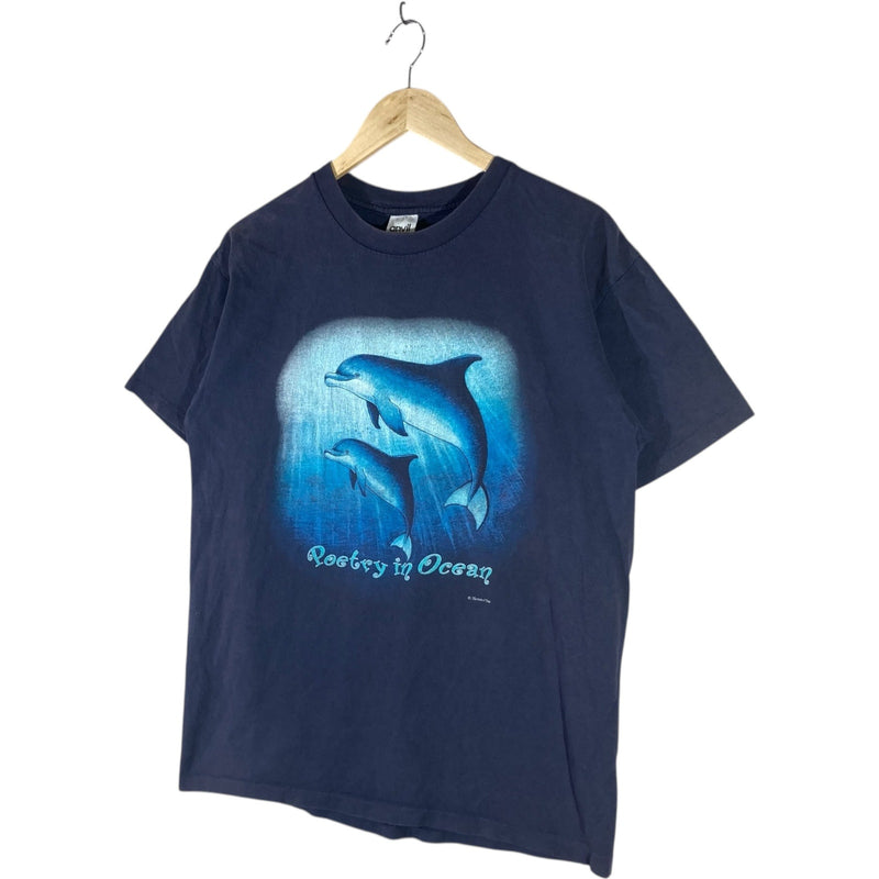 Vintage Poetry in Ocean Dolphin Tee