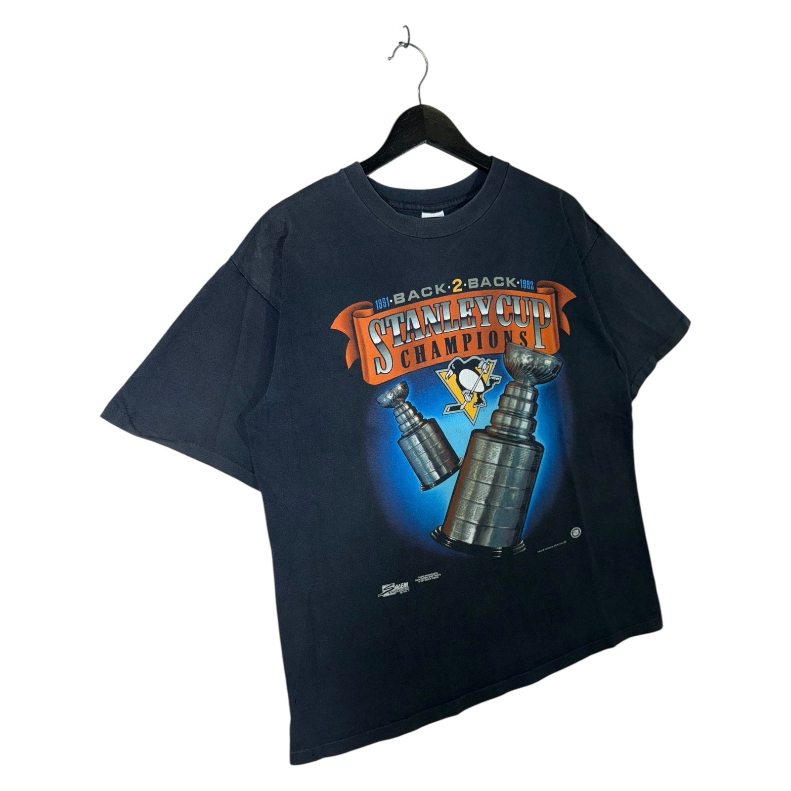 Vintage Pittsburgh Penguins Back 2 Back Stanley Cup NHL T-Shirt