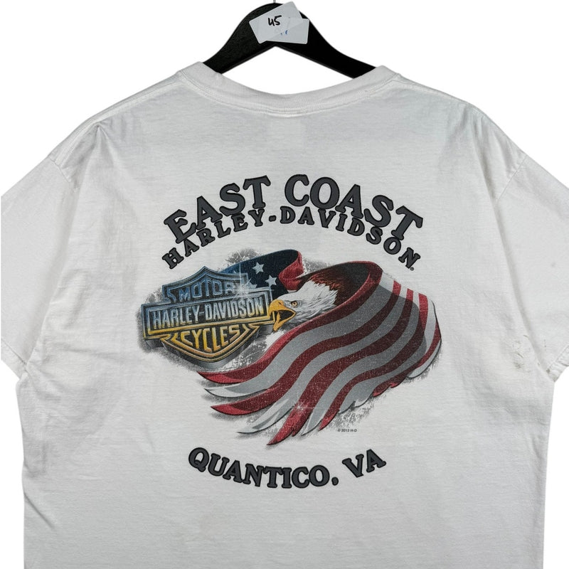 Vintage Harley Davidson Eagle Flag Graphic T-Shirt