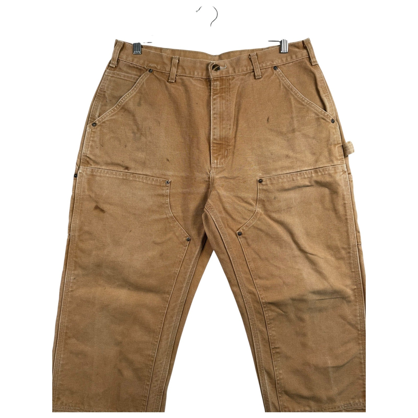 Vintage Carhartt Iconic Firm Duck Double Front Dungaree Work Pants 36x32